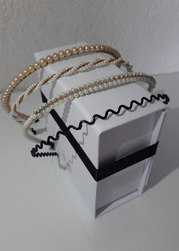 Boncuklu Beyaz Kadın Saç Aksesuarları - Görsel 2