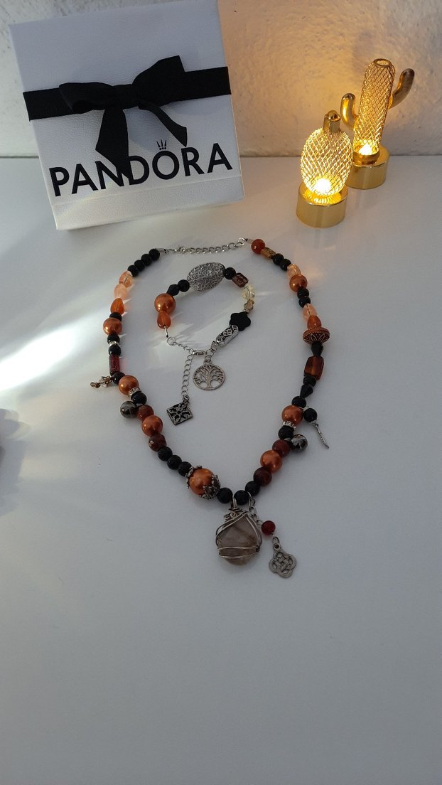 Pandora Boncuklu Uzun Bohem Kadın Kolye - Görsel 2