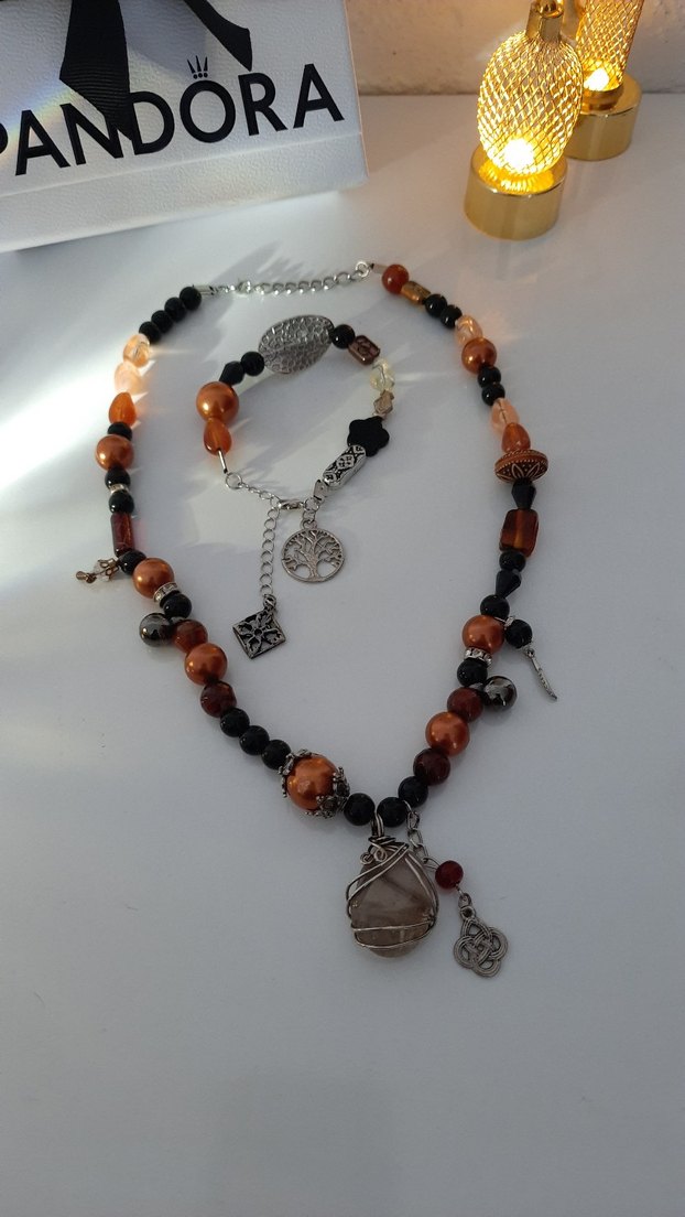 Pandora Boncuklu Uzun Bohem Kadın Kolye - Görsel 3