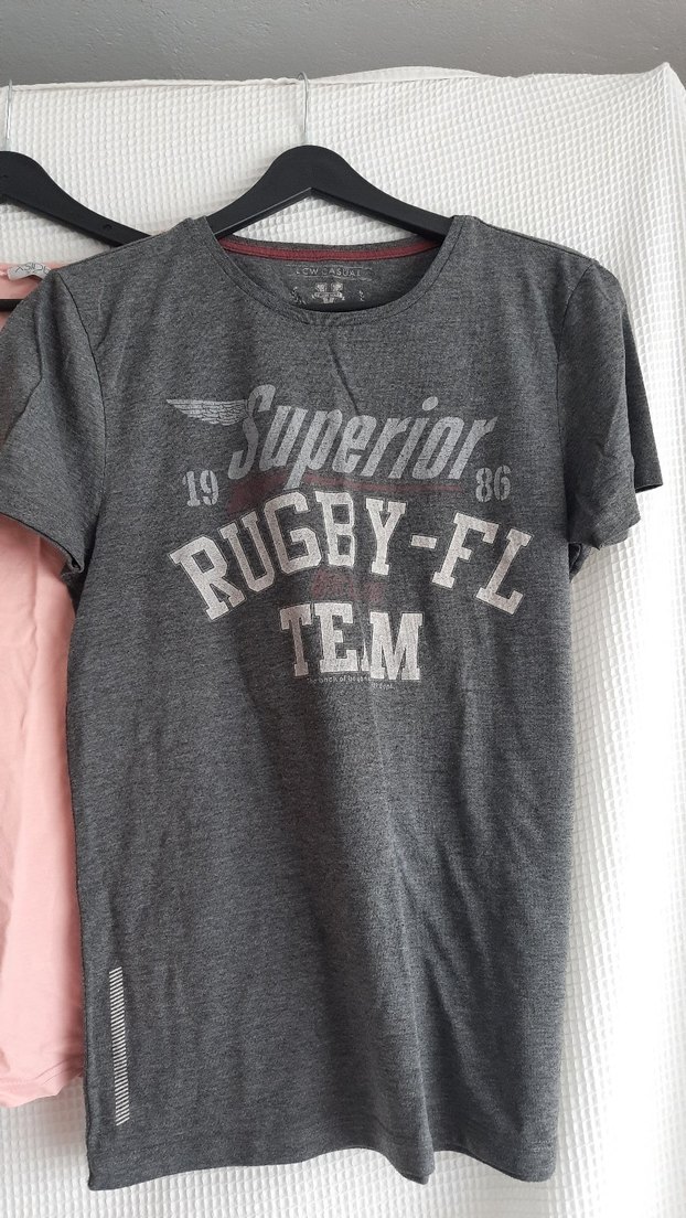 Gri Baskılı Kadın Tişörtü, Kısa Kollu, Rahat Kesim - Görsel 4