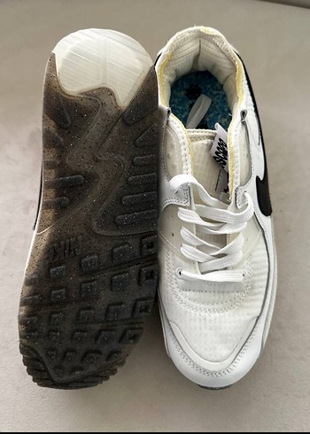 Beyaz Siyah Bağcıklı Spor Ayakkabı - Görsel 4