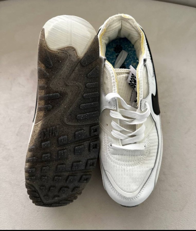 Beyaz Siyah Bağcıklı Spor Ayakkabı - Görsel 4