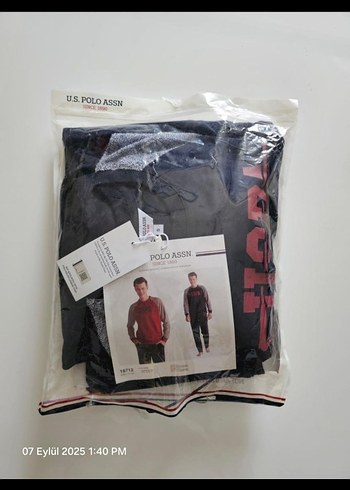 USPA Gri Uzun Kollu Erkek Pijama Takımı - Görsel 5