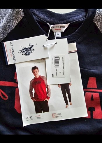 USPA Gri Uzun Kollu Erkek Pijama Takımı - Görsel 6