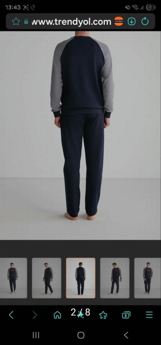 USPA Gri Uzun Kollu Erkek Pijama Takımı - Görsel 2