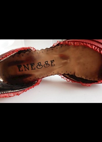 Kırmızı Bağcıklı Dolgu Topuk Kadın Abiye Ayakkabı - Görsel 5