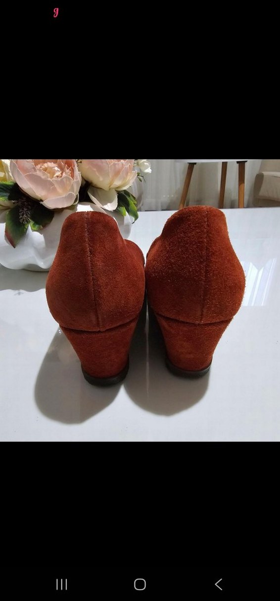 Kahverengi BARBARA HELLER Süet Kadın Dolgu Topuk Ayakkabı - Görsel 4