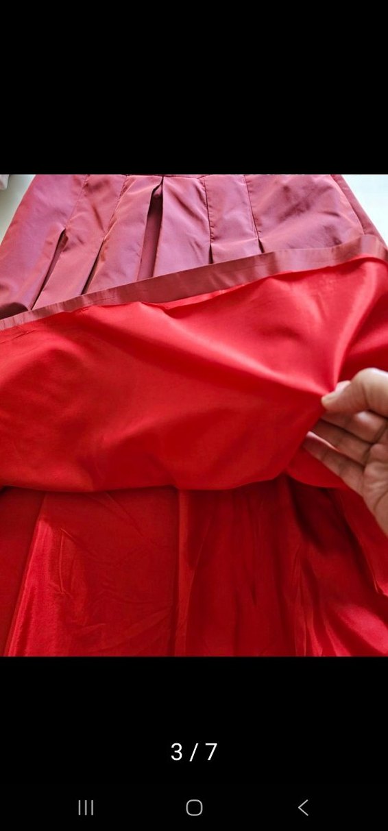 Bordo Piliseli Midi Kadın Etek - Görsel 3