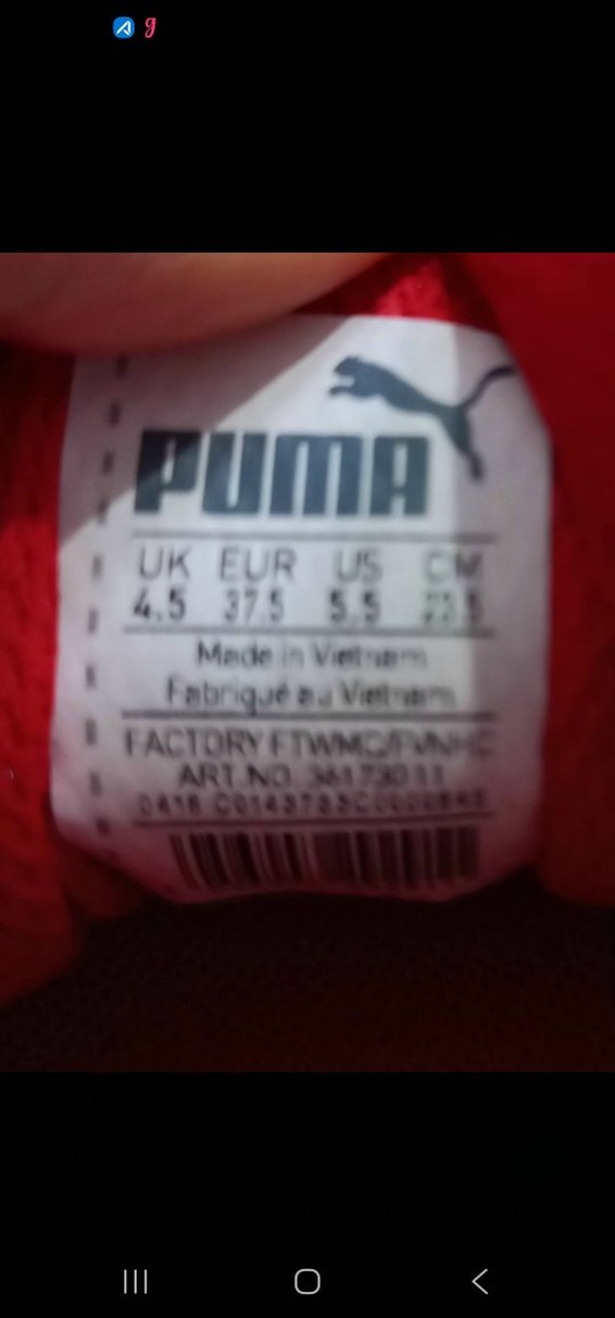 Kadın Kırmızı Süet Puma Spor Ayakkabı Velcro - Görsel 4