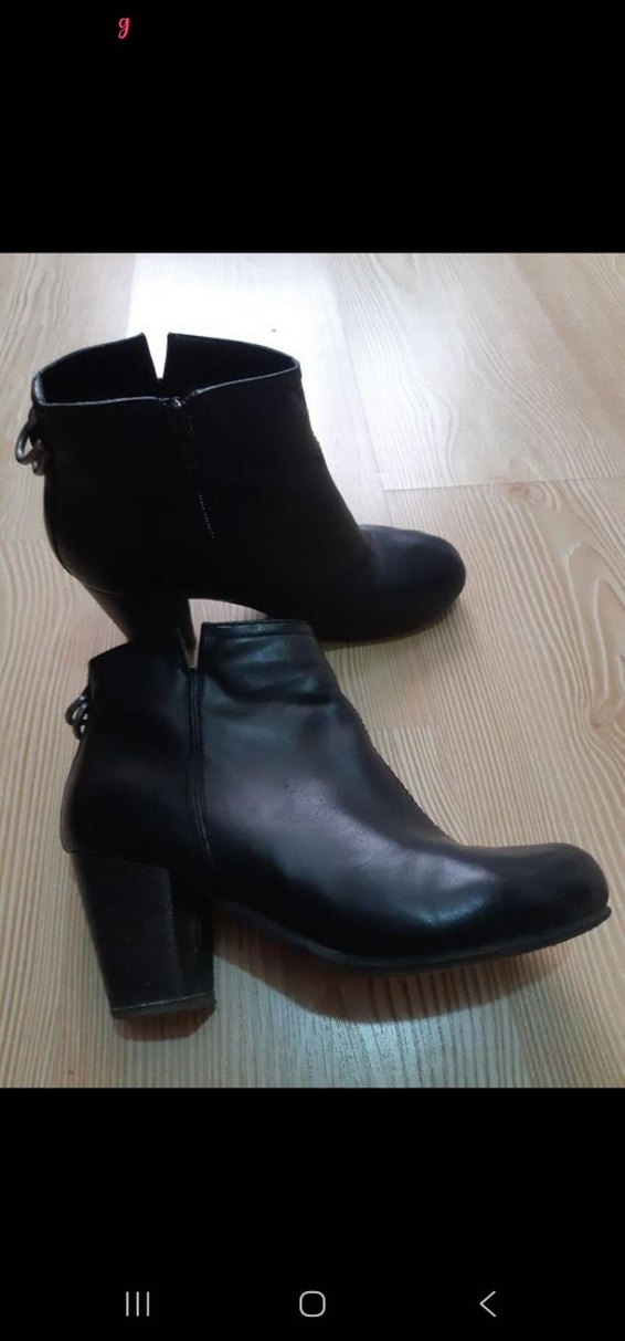 Siyah Deri Stiletto Topuklu Kadın Bot - Görsel 3