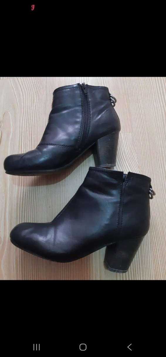 Siyah Deri Stiletto Topuklu Kadın Bot - Görsel 5