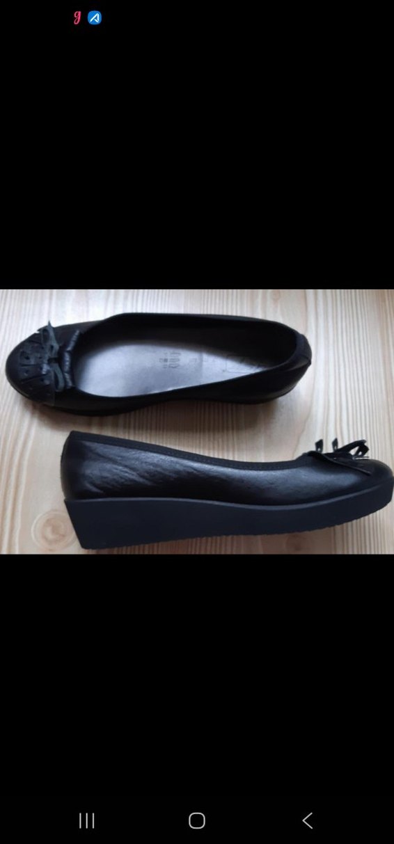 Siyah Bağcıklı Kadın Dolgu Topuklu Babet - Görsel 2