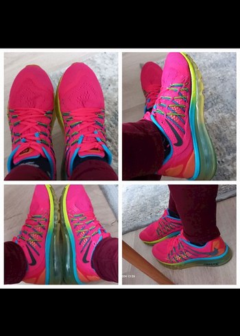 Renkli Bağcıklı Nike Air  Max Kadın Spor Ayakkabı - Görsel 8