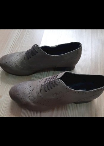 Gri Süet Bağcıklı "s.Oliver "Loafer Kadın Ayakkabı - Görsel 3