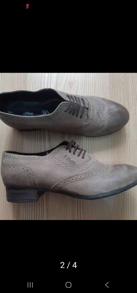 Gri Süet Bağcıklı "s.Oliver "Loafer Kadın Ayakkabı - Görsel 2