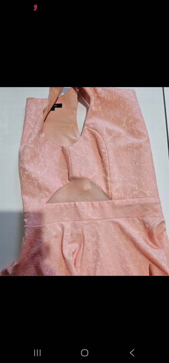 Dantel Detaylı Pembe Midi Abiye Elbise - Görsel 3