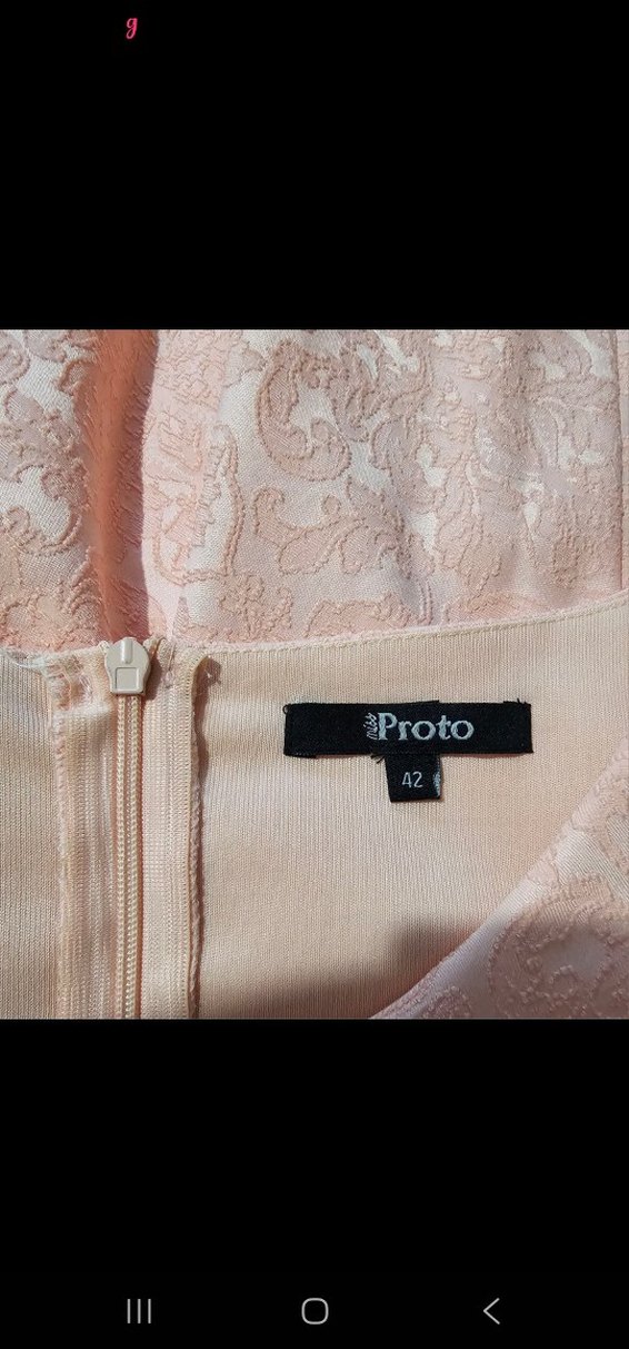 Dantel Detaylı Pembe Midi Abiye Elbise - Görsel 5