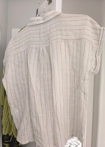 Kadın Keten Düğmeli Gömlek - Görsel 7