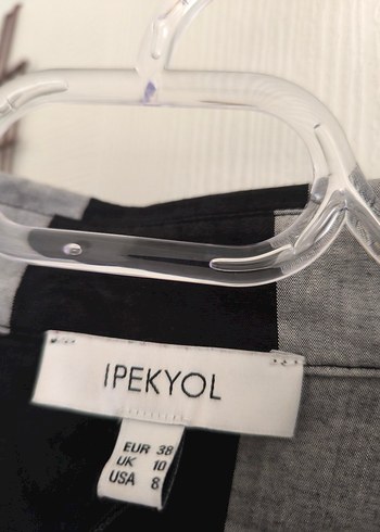 Gri Kareli Yarım Fermuarlı Kadın Gömlek - Görsel 2