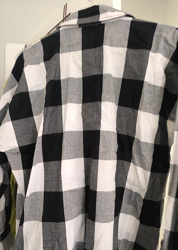 Gri Kareli Yarım Fermuarlı Kadın Gömlek - Görsel 3