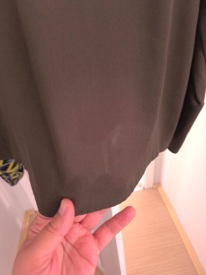 Düğmeli Haki Kadın Gömlek - Görsel 5