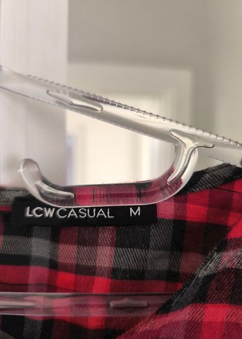 Kırmızı Kareli Fırfırlı Uzun Kollu Bluz - Görsel 2