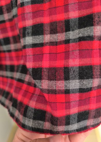 Kırmızı Kareli Fırfırlı Uzun Kollu Bluz - Görsel 5