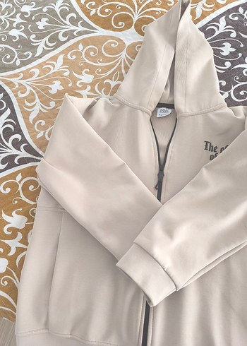 Gri Kapüşonlu Fermuarlı Sweatshirt - Görsel 2