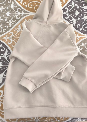 Gri Kapüşonlu Fermuarlı Sweatshirt - Görsel 7