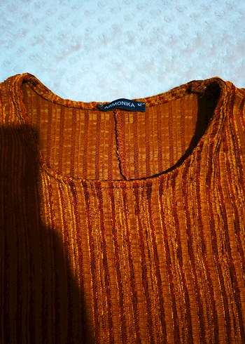 Uzun Kollu Kahverengi Tarçın Taba Renk Piliseli Triko Elbise - Görsel 2