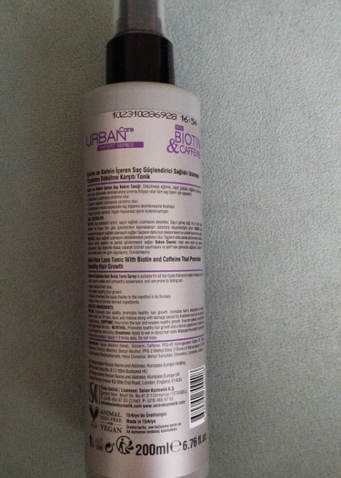 Urban Care Biotin Kafein Sprey Tonik - Görsel 4