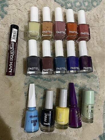 Pastel Pastel sıfır ojeler, 10 adet + 5 tane hediye