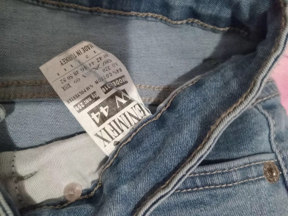 Mavi Düğmeli Kadın Denim Pantolon - Görsel 3