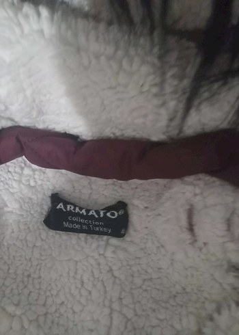 Bordo Kapüşonlu Kadın Kışlık Mont - Görsel 2