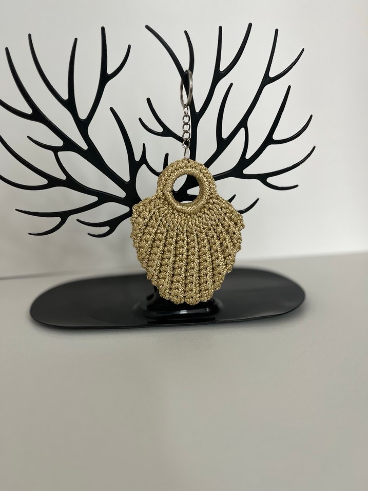 Bej Örgü Bohem Kadın Çantası - Görsel 2