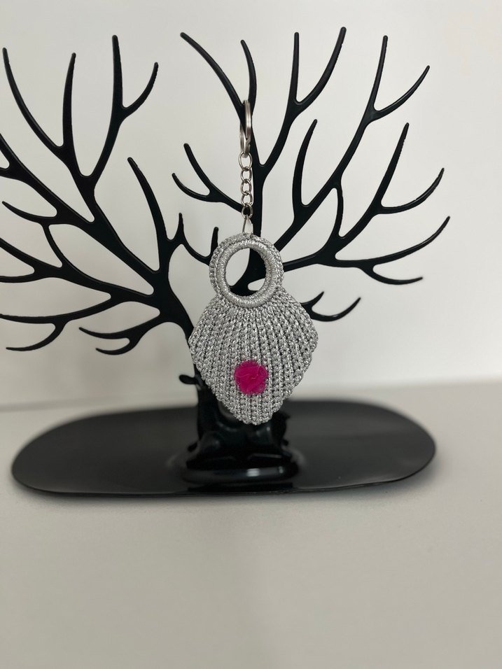 Boncuklu Pembe Bohem Anahtarlık - Görsel 3