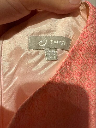 38 Beden turuncu Renk Twist Elbise