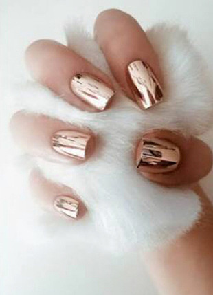 universal Beden Ayna Efektli Oje Bronz-Gold