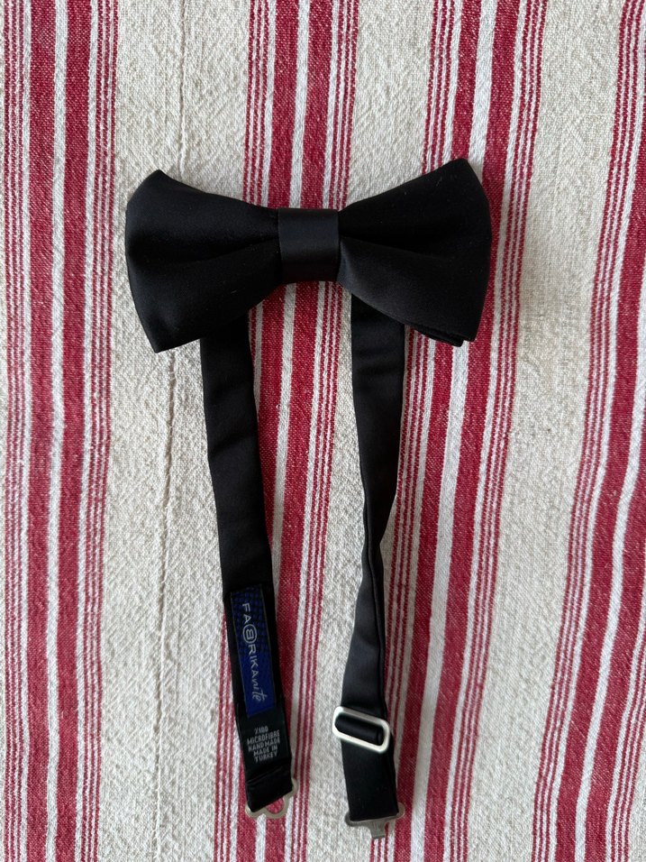 Siyah damatlık Papyon ve Kuşak Seti - Görsel 2