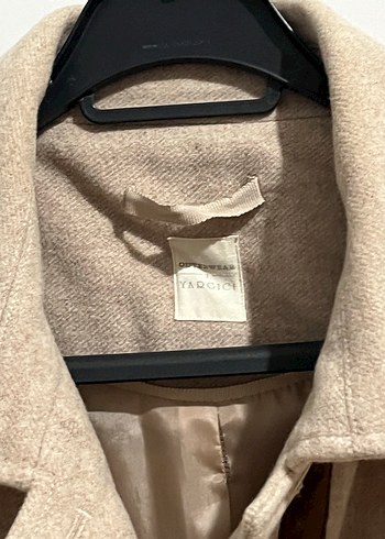 Yargıcı Düğmeli Bej Midi Kadın Kaban - Görsel 2