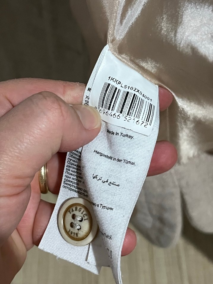 Yargıcı Düğmeli Bej Midi Kadın Kaban - Görsel 4