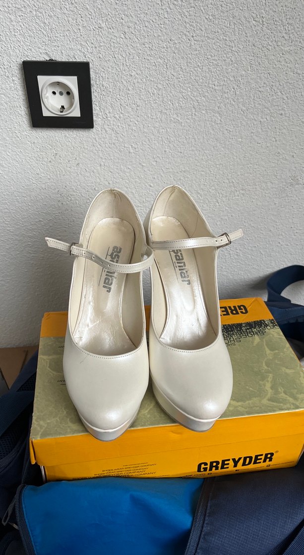 Beyaz Platform Topuklu Kadın Abiye Ayakkabı - Görsel 3