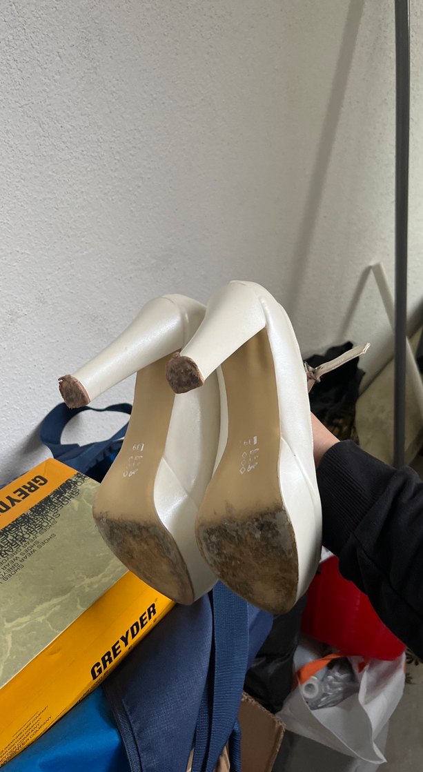 Beyaz Platform Topuklu Kadın Abiye Ayakkabı - Görsel 5