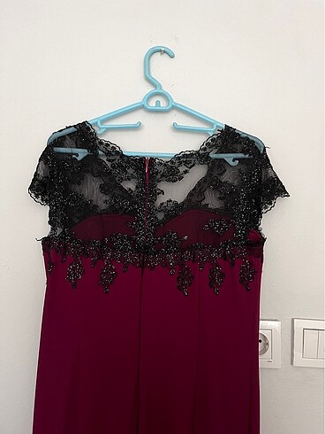 Vişne çürüğü Abiye Elbise - Görsel 5