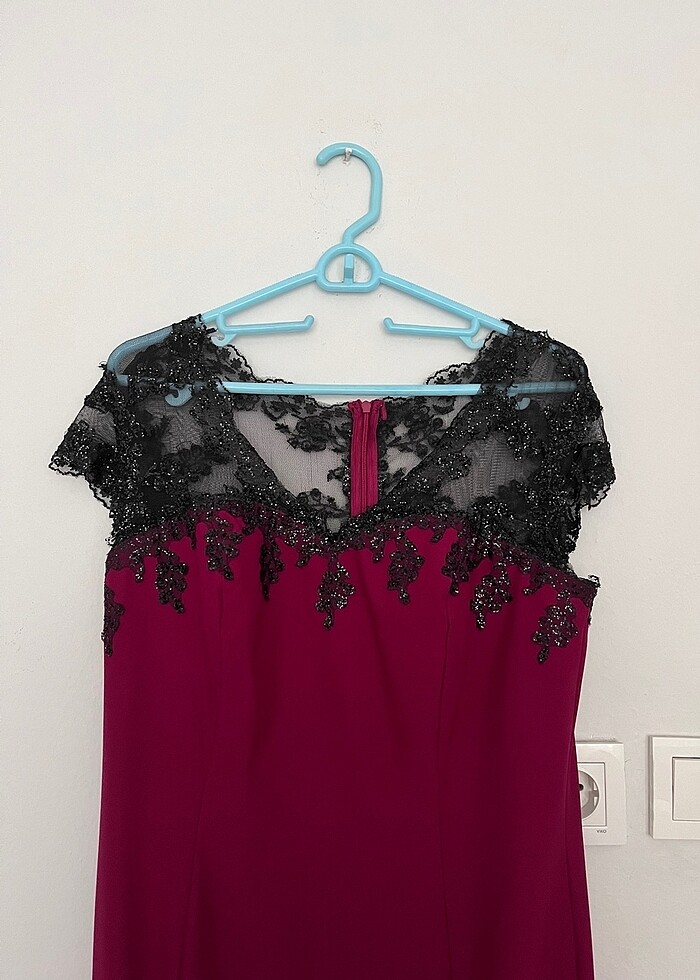 Vişne çürüğü Abiye Elbise - Görsel 2