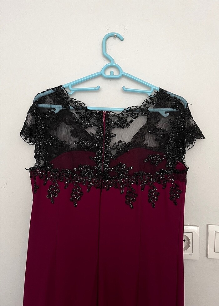 Vişne çürüğü Abiye Elbise - Görsel 5