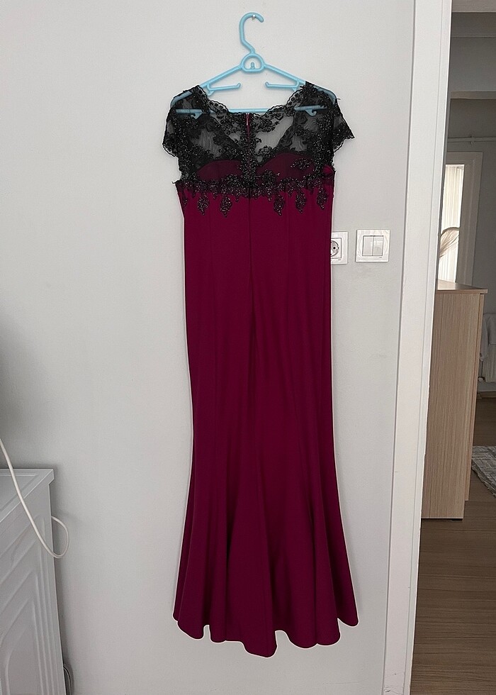 Vişne çürüğü Abiye Elbise - Görsel 4