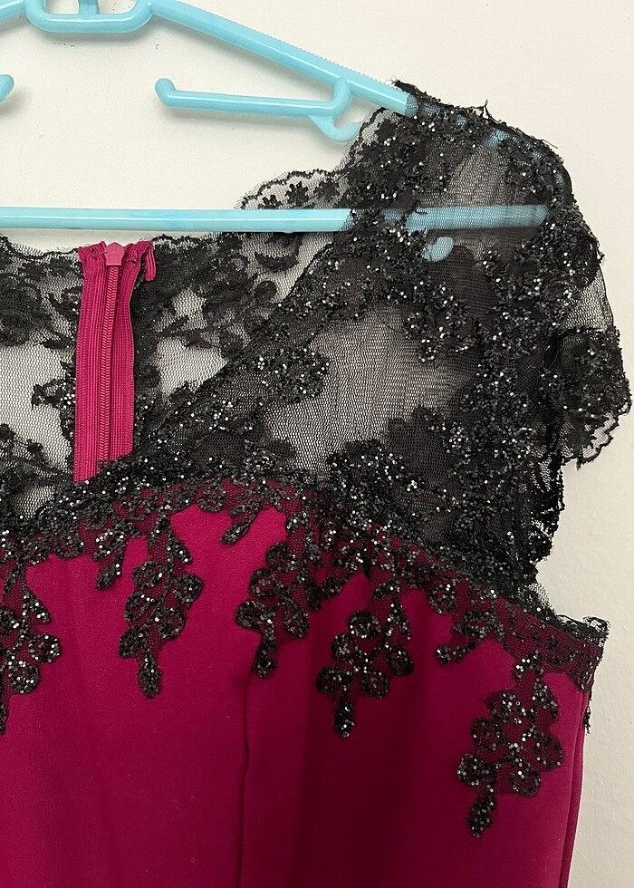 Vişne çürüğü Abiye Elbise - Görsel 3