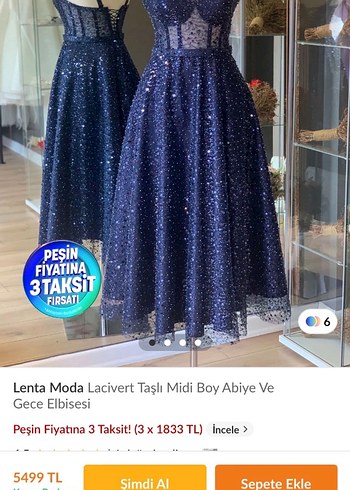 Lacivert Payetli Midi Boy Abiye Elbise