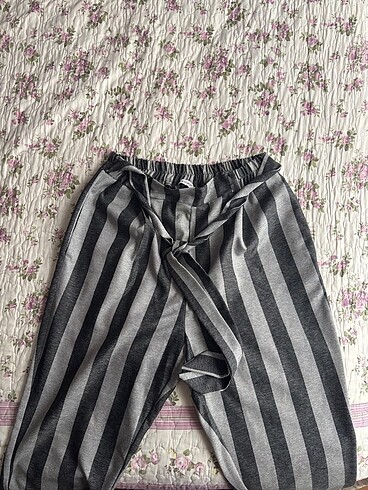 Kadın Çizgili Kumaş Pantolon - Görsel 2